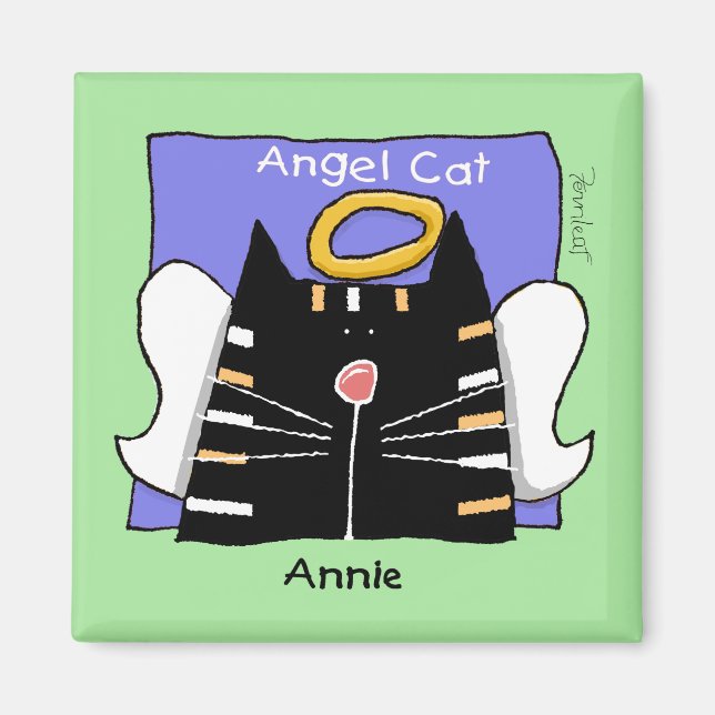 Annie tabby cat angel magnet (Front)