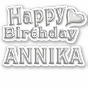 Annika Happy Birthday silver Sticker
