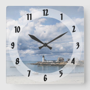Annisquam Lighthouse, Gloucester MA c1904 Square Wall Clock