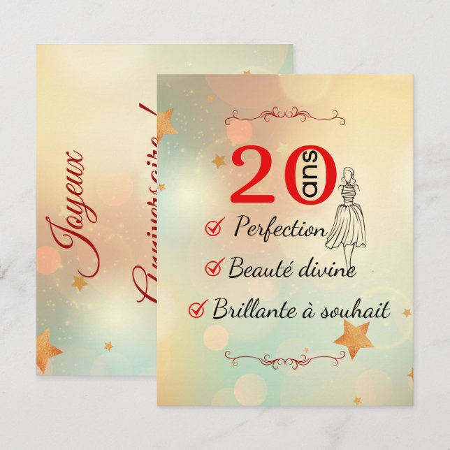 anniversaire 20 ans beauté divine (Front/Back)