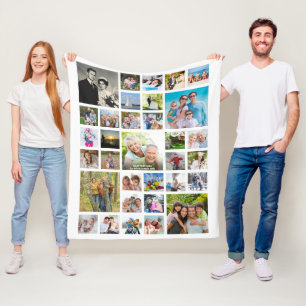 Anniversary 33 Photo Collage Personalised Fleece Blanket
