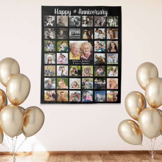 Anniversary 39 Photo Collage Personalized Tapestry (Creator Uploaded)