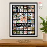Anniversary 41 Photo Collage Custom Text and Colou Poster<br><div class="desc">Create a wedding anniversary photo memory poster print for any year anniversary with this easy-to-upload photo collage template with 41 square photos personalised with your custom text and choice of background colour. The sample shows an anniversary saying BECAUSE TWO FELL IN LOVE, NAMES, AND HAPPY # ANNIVERSARY accented with hearts....</div>