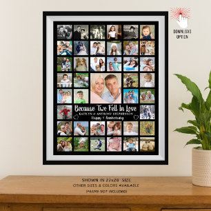 Anniversary 41 Photo Collage Custom Text and Colou Poster