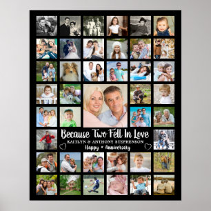 Anniversary 41 Photo Collage Custom Text and Colou Poster