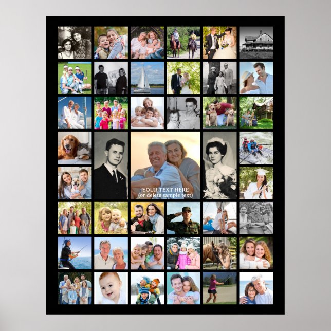 Anniversary 43 Photo Collage Personalised Custom Poster (Front)