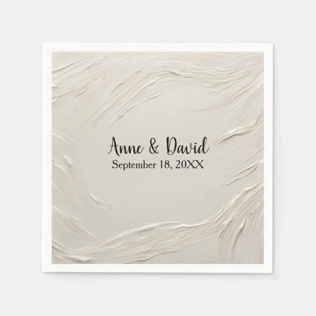 Anniversary Abstract Ivory Texture Napkin (Front)