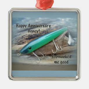 Anniversary - AJS Green Swimmer Fishing Lure Metal Tree Decoration