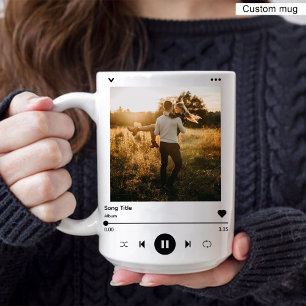 Anniversary Album Cover Photo & Name Modern Coffee Mug