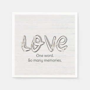 Anniversary Almond Blossom Love Text Napkin