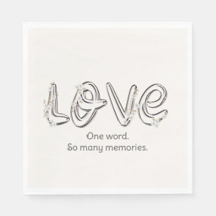 Anniversary Almond Blossom Love Text Napkin