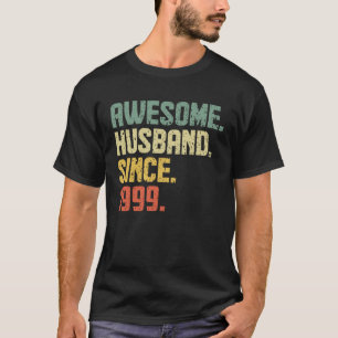 Anniversary Awesome Husband Since 1999 Retro T-Shirt