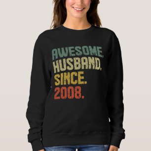 Anniversary Awesome Husband Since 2008 Retro Sweatshirt