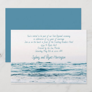 Anniversary Beach Ceremony Ocean Water Invitation
