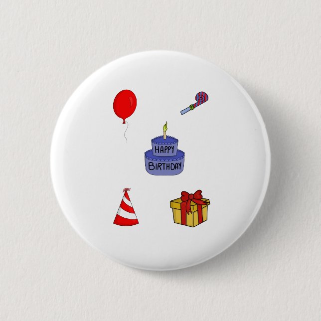Anniversary Birthday Pack 6 Cm Round Badge (Front)