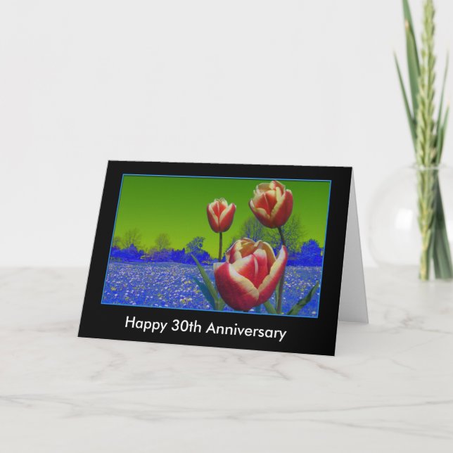 Anniversary, birthday, tulips,add text card (Front)
