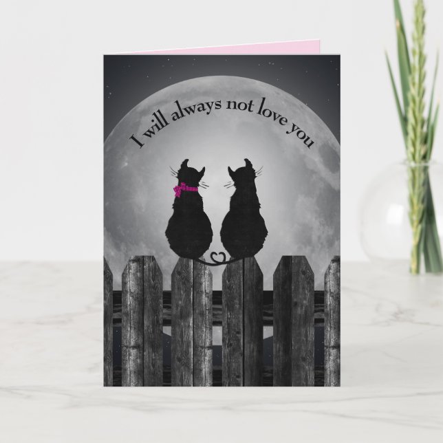 Anniversary Black Cats and Moon Card (Front)