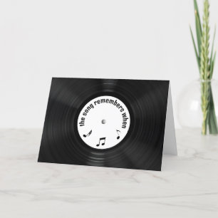 Anniversary Black Vinyl Record With Song Title Card