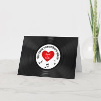 Anniversary Black Vinyl Record With Song Title