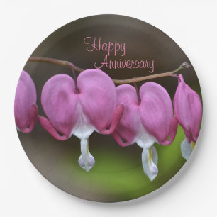 Anniversary Bleeding Heart Paper Plate