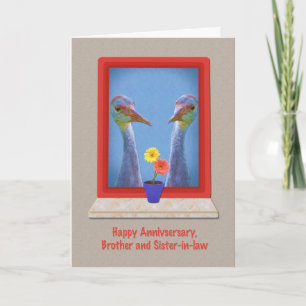 Anniversary, Brother and Sister-in-law, Crane Bird Card