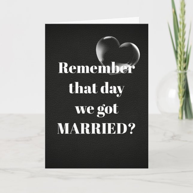 Anniversary Bubble Heart on Leather Card (Front)