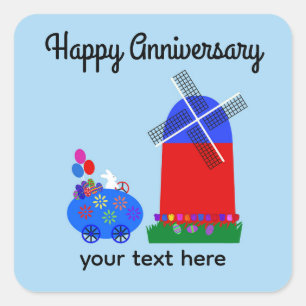 Anniversary Bunny Riding Egg Car #4 Stickers