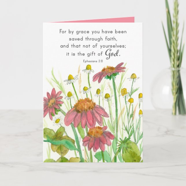 Anniversary Cancer Survivor Scripture Ephesians  Card (Front)