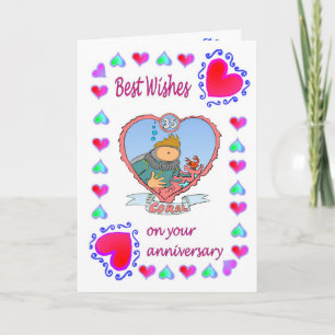 Anniversary card 35 coral