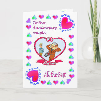 Anniversary card - 3rd leather