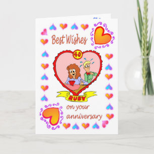 Anniversary card 40 ruby