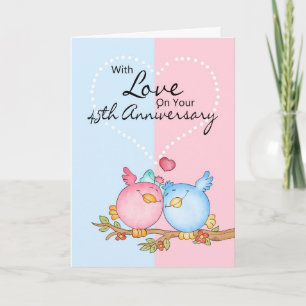 anniversary card - 45th anniversary love birds