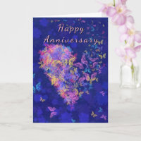 Anniversary Card Butterfly Heart Love