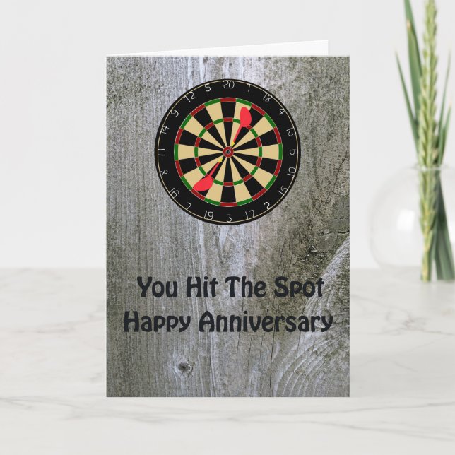 Anniversary Card for Husband with Dart Board (Front)