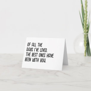 Anniversary Card, Husband, Wife, Valentine, Funny Thank You Card