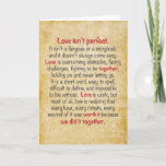 Anniversary Card Love Isn't Perfect<br><div class="desc">Great Anniversary Card for the couple who haven't had the easiest path in life or marriage,  but have overcome the challenges together.</div>