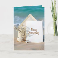 Anniversary Card On a Beach
