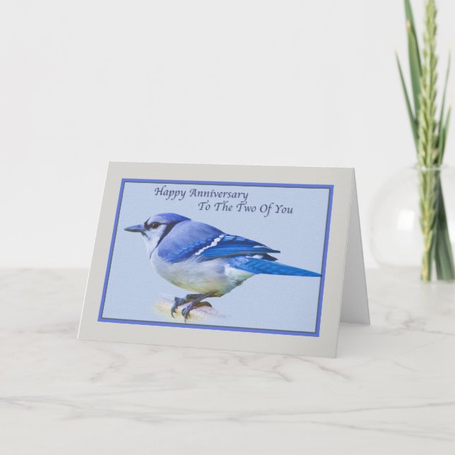 Anniversary Card with Blue Jay Bird (Front)