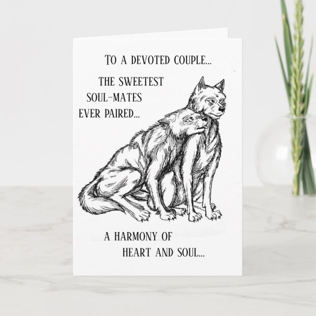 Anniversary card with Devoted Couple (wolves) (Front)
