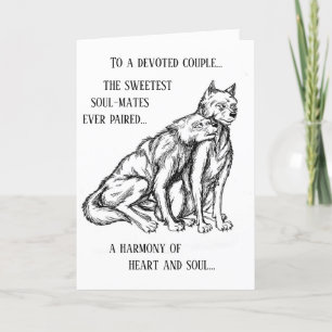 Anniversary card with Devoted Couple (wolves)