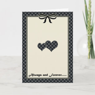 Anniversary Card with Plaid Hearts