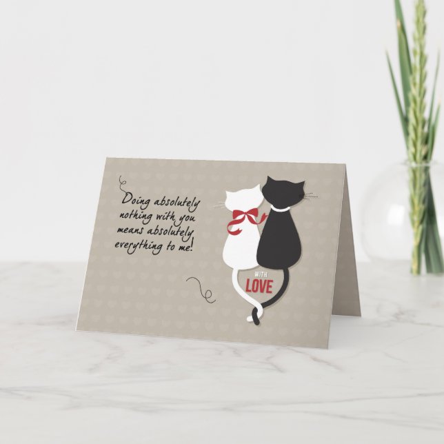 Anniversary Cats in Love Card (Front)