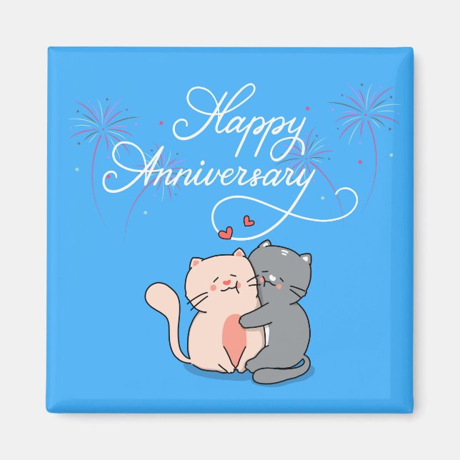  Anniversary Cats In Love Magnet (Front)