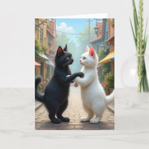 Anniversary Cats Slow Dancing Card