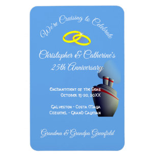 Anniversary Celebration Stateroom Door Marker Blue Magnet