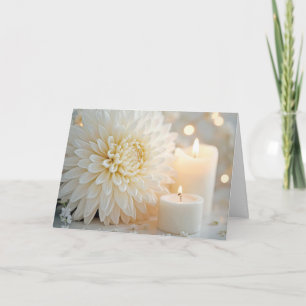 Anniversary Chrysanthemum Flower and Candles Card