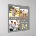 Anniversary Collage Textured Foam Peel & Stick Foam Core Photo Tile<br><div class="desc">This soft grey background -- with the collage of photos of happy moments and gold lettering and a custom monogram -- with this wonderful peel-and-stick textured foam surface makes a wonderful gift and gives walls a quick re-fresh with happy photos. You can purchase a single or a choice of sets...</div>