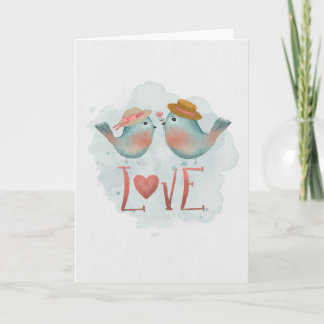 Anniversary Congratulations Watercolor LOVE Birds Card