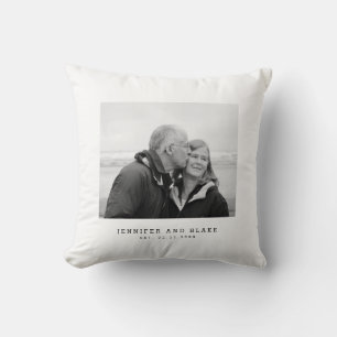 Anniversary Couple Photo Wedding Date Cushion