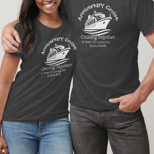 Anniversary Couples Cruise Grey Personalise T-Shirt